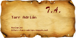 Tarr Adrián névjegykártya